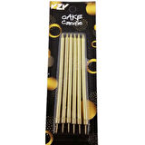 METALİK GOLD RENK UZUN MUM 15 CM 6'LI