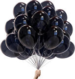 METALİK BALON SİYAH 10 ADET