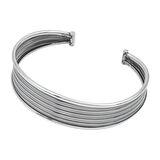 925 Ayar Gümüş Eskitme Desenli Kadın Bilezik