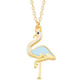 925 Ayar Gümüş Gold Flamingo Kadın Kolye
