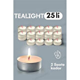 CEYLAN ADAM  Tealight Mum 25 Adet - Kokusuz Dekoratif Mum