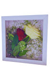 Anı Çiçek Hatıra Çerçevesi 20×20×4,5 Ahşap Camlı