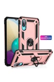 Samsung Galaxy A02 Kılıf Sofya Yüzüklü Silikon Kapak - Rose