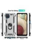 Samsung Galaxy A22 Kılıf Sofya Yüzüklü Silikon Kapak - Gümüş