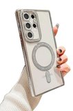 Samsung Galaxy S24 Ultra Kılıf Joke Simli Magneticsafe Kılıf - Mavi