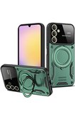 Samsung Galaxy A36 Kılıf Joy Lens Standlı Kapak - Koyu Yeşil
