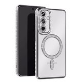 Samsung Galaxy A55 5G Joke Simli Magneticsafe Kılıf - Gümüş
