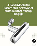 CEYLAN ADAM Krom Musluk Başlığı | 4'ü 1 Arada Su Çıkışı | Kolay Montajlı