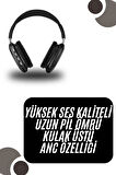 CEYLAN ADAM Kulak Üstü Kablosuz Bluetooth Kulaklık Yumuşak Süngerli SD Kart Girişli