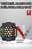 CEYLAN ADAM Akıllı Saat Arama Görüşme Bildirim Görme Uyku ve Sağlık Takibi Nabız Ölçer 3 Kordon Hediyeli