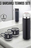 CEYLAN ADAM Paslanmaz Çelik 3’lü Termos Seti Vakumlu ve 8 Saat Isı Koruma
