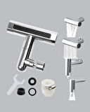 CEYLAN ADAM 4 Fonksiyonlu Musluk Başlığı 360 Derece Dönebilen ve Su Tasarruflu