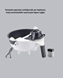 CEYLAN ADAM Döner Mekanizmalı 5’i 1 Arada Süzgeçli Rende Sebze Meyve Doğrama Cihazı