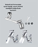 CEYLAN ADAM Esnek 1080° Musluk Başlığı 3 Eklemli Hareketli Su Modlu Lavabo Aparatı