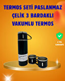 CEYLAN ADAM 500 ml Isı Korumalı Çelik Termos ve Bardak Seti | Silikon Tabanlı, Şık ve Pratik