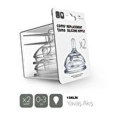 CEYLAN ADAM   Comotomo Silikon 2'Li Biberon Emziği Yavaş Akış 0-3 Ay