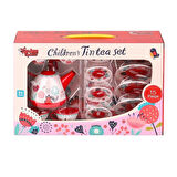 CEYLAN ADAM   998A-998B Çiçek Desenli Metal Çay Seti 15 Parça -Vardem Oyuncak