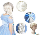 CEYLAN ADAM   Platin Altın Dore Renk Karlar Ülkesi Elsa Frozen Peruğu Çocuk Boy