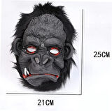CEYLAN ADAM   Lateks Goril Maskesi Maymun Maskesi Et Maskesi Orangutan Siyah Saçlı 4 No