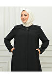 Tesettür Giyim Kadın Ferace - İthal Petek Kumaş - Siyah MF3017