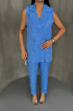 JAKAR KUMAŞ YELEK - PANTOLON TAKIM - Mavi