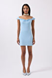 Büzgü Detay Omuz Askılı Mini Elbise
