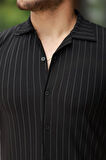Erkek Kısa Kollu çizgili Gömlek