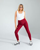 Bordo Fitilli Push Up Toparlayıcı Spor Tayt