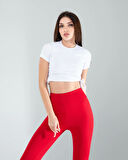 Beyaz Yandan Büzgülü Crop