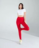 Kırmızı Fitilli Push Up Toparlayıcı Spor Tayt