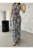 Zebra Desen Şifon Takım