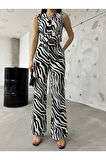 Zebra Desen Şifon Takım