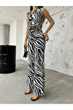 Zebra Desen Şifon Takım