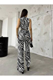 Zebra Desen Şifon Takım