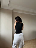 Halter Yaka Siyah Bodysuit