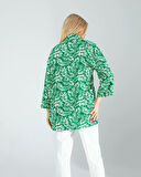 Çiçek Desen Yeşil Kimono