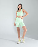 Mint Seamless Dikişsiz Biker Tayt Crop Takım