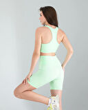 Mint Seamless Dikişsiz Biker Tayt Crop Takım