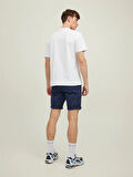 12165604 %100 Pamuk Likralı Regular Fit Erkek Chino Short Lacivert