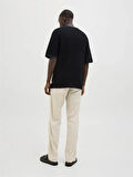 12274977 Beli Lastikli Relaxed Fit Saf Keten Erkek Pantolon Bej