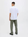 12248606 Relaxed Fıt Beli Lastikli Keten Jogger Erkek Pantolon Haki