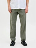 12248606 Relaxed Fıt Beli Lastikli Keten Jogger Erkek Pantolon Haki