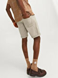 12165892 Likralı Erkek Bermuda Short Taş