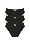 Erkek Pamuk 3lü Siyah Slip 40129