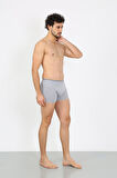 Erkek Pamuk Likralı Boxer Gri 40133