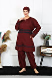 Büyük Beden Tesettür Mayo 7XL-8XL-9XL-10XL Bordo 55010