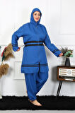 Büyük Beden Tesettür Mayo 7XL-8XL-9XL-10XL İndigo 55010