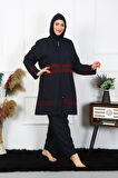 Büyük Beden Tesettür Mayo 7XL-8XL-9XL-10XL Lacivert 55010