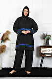 Büyük Beden Tesettür Mayo 7XL-8XL-9XL-10XL Siyah 55011
