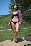 Kadın Kimono Pareo Plaj Elbisesi Mor 38040